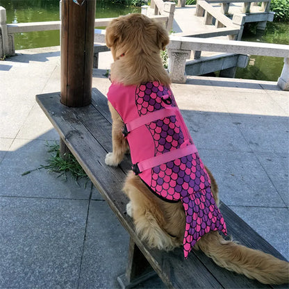 Funny Shark Costume Pet Life Jacket Vest for Medium Large Dogs Summer Beach Big Dog Swimsuit Golden Retriever Mascotas Clothes
