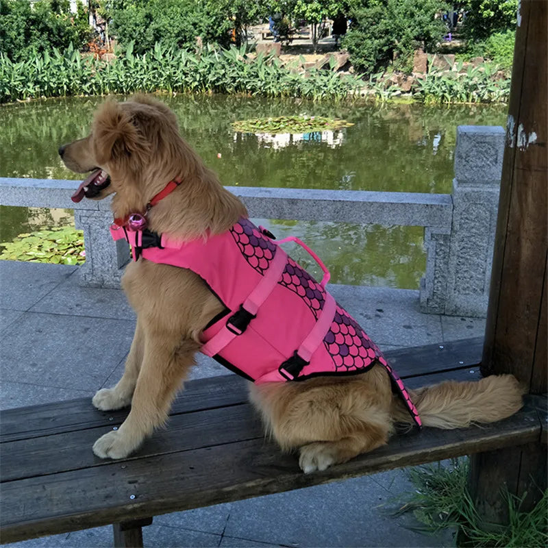 Funny Shark Costume Pet Life Jacket Vest for Medium Large Dogs Summer Beach Big Dog Swimsuit Golden Retriever Mascotas Clothes