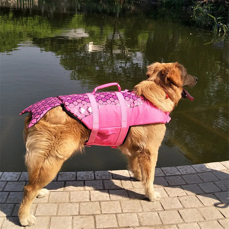Funny Shark Costume Pet Life Jacket Vest for Medium Large Dogs Summer Beach Big Dog Swimsuit Golden Retriever Mascotas Clothes