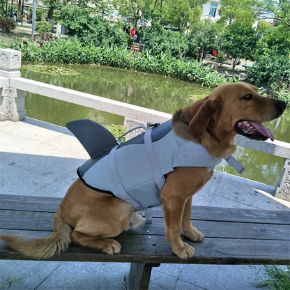Funny Shark Costume Pet Life Jacket Vest for Medium Large Dogs Summer Beach Big Dog Swimsuit Golden Retriever Mascotas Clothes