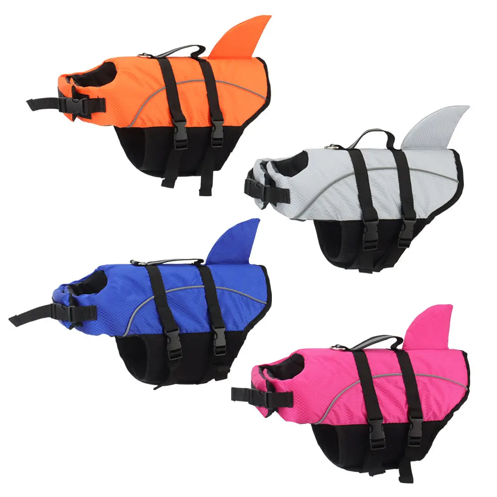 Shark Pet Life Jacket Dog Swim Vest Swimsuit Jacket Summer Small Medium Dog Coat Reflective Clothes XS-2XL