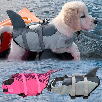 Lifevest for Dogs Super Buoyancy Mermaid Shark Dog Life Jacket for Small Large Dogs Reflective Safe Puppy Swimsuit with Handle