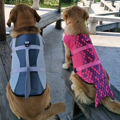 Funny Shark Costume Pet Life Jacket Vest for Medium Large Dogs Summer Beach Big Dog Swimsuit Golden Retriever Mascotas Clothes