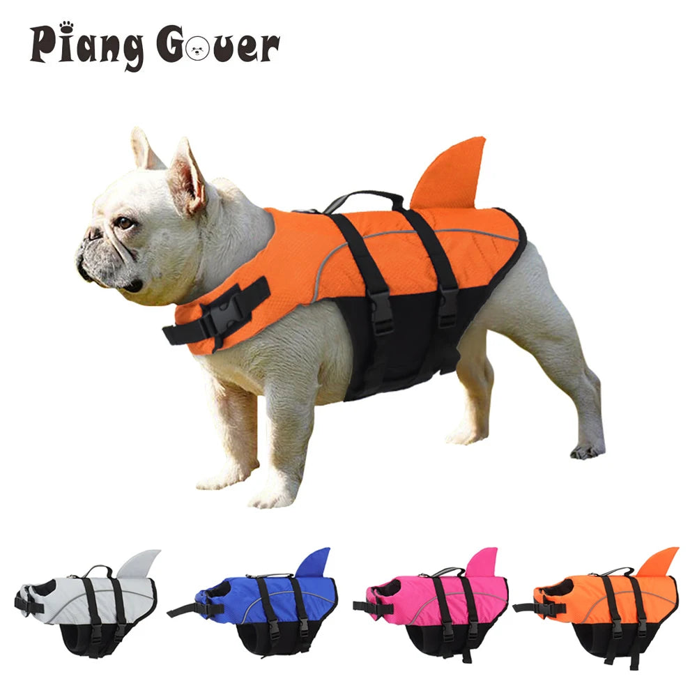 Shark Pet Life Jacket Dog Swim Vest Swimsuit Jacket Summer Small Medium Dog Coat Reflective Clothes XS-2XL