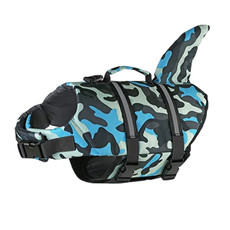 Lifevest for Dogs Super Buoyancy Mermaid Shark Dog Life Jacket for Small Large Dogs Reflective Safe Puppy Swimsuit with Handle