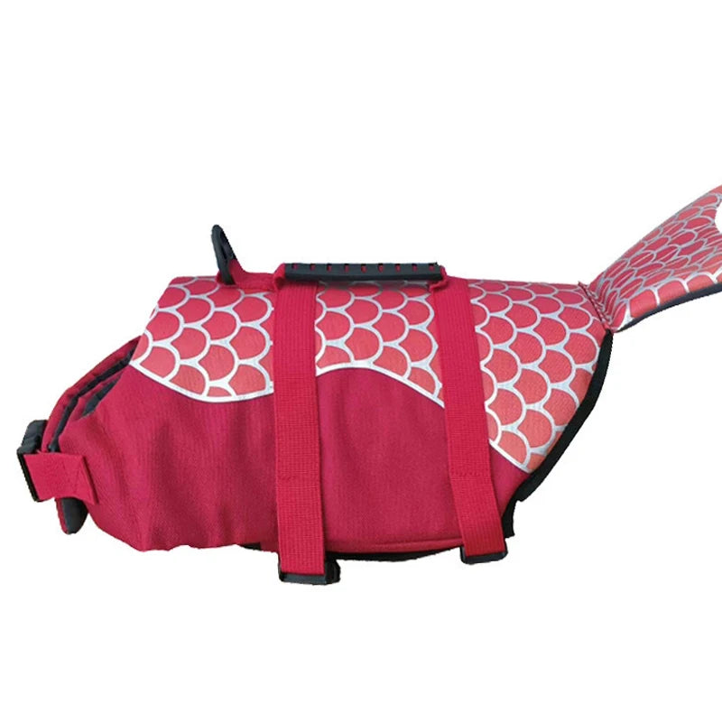 Lifevest for Dogs Super Buoyancy Mermaid Shark Dog Life Jacket for Small Large Dogs Reflective Safe Puppy Swimsuit with Handle