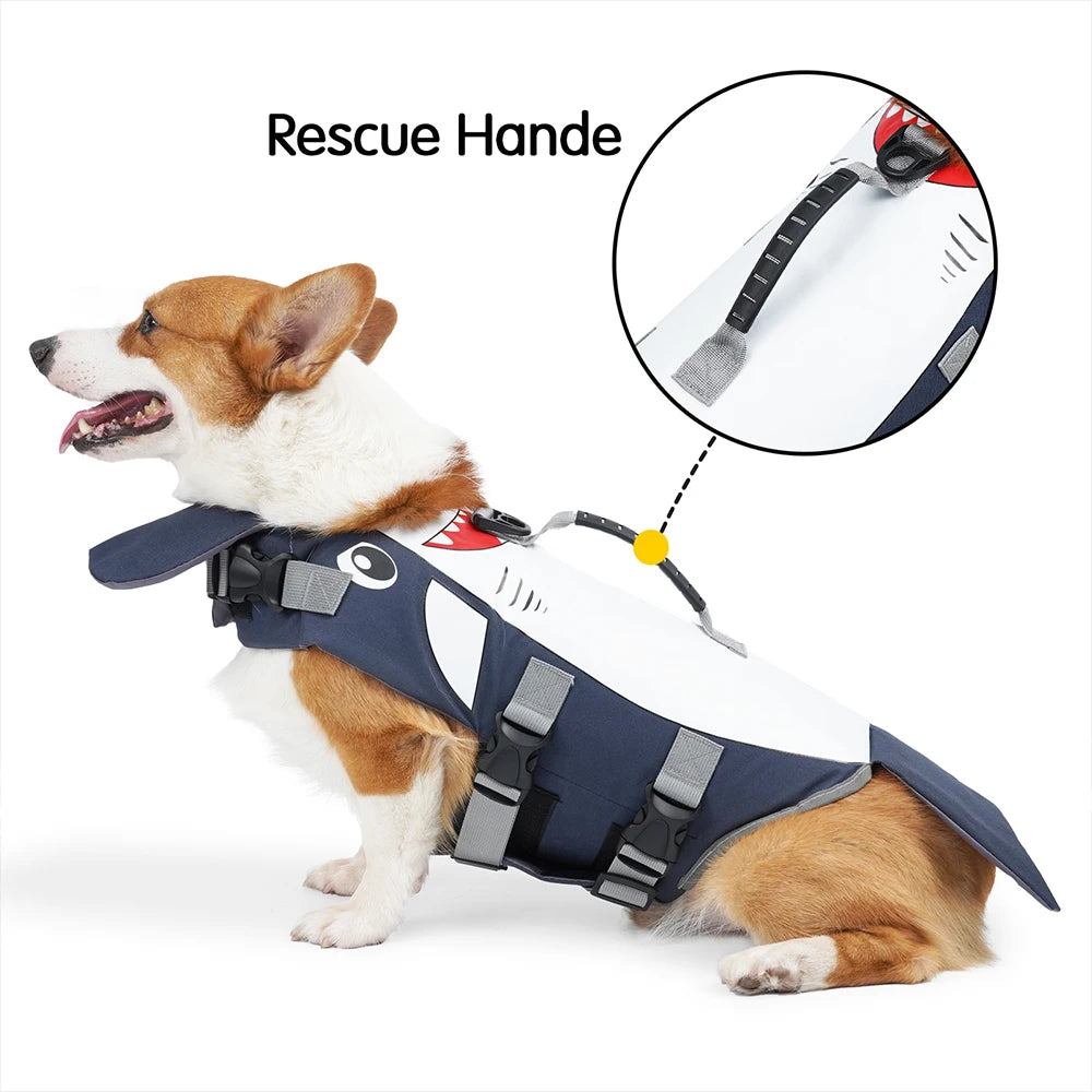 Summer Shark Pet Life Jacket Buoyancy Dog Swimsuit Vest  Swimming Clothes Pet Coat Supplies