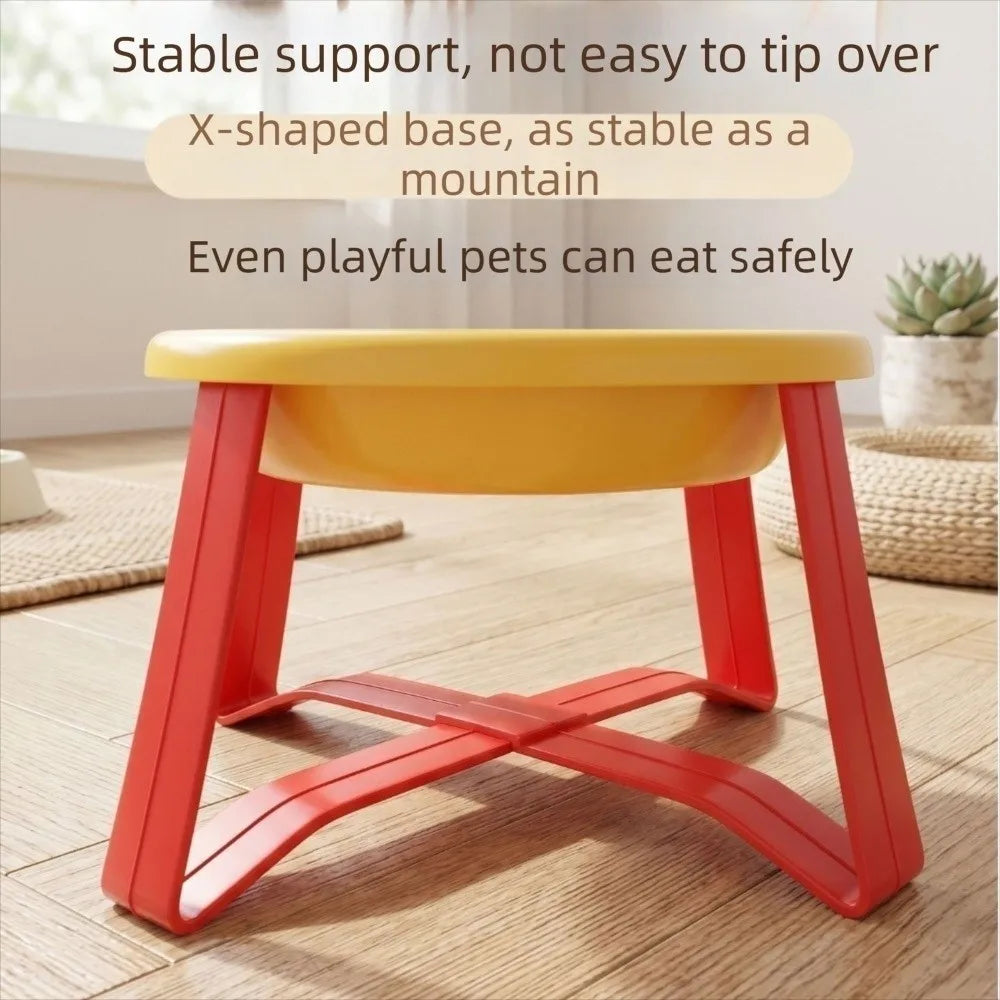 Plastic Slow-Feeding Bowl With Stand Bite-resistant Cat Bowl Large Diameter High Feet Elevated Cat Bowl Outdoor Use