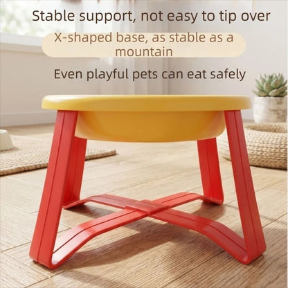 Plastic Slow-Feeding Bowl With Stand Bite-resistant Cat Bowl Large Diameter High Feet Elevated Cat Bowl Outdoor Use