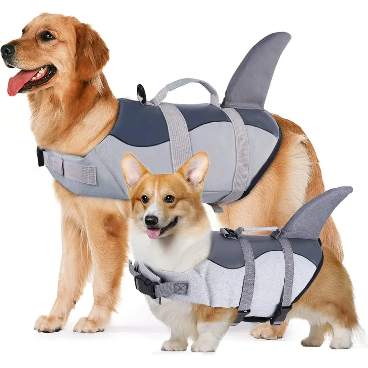 Dogs Life Jacket Adjustable High Buoyancy Pets Swim Vest with Rescue Handle Preserver Flotation Vest for Small Medium Large Dogs