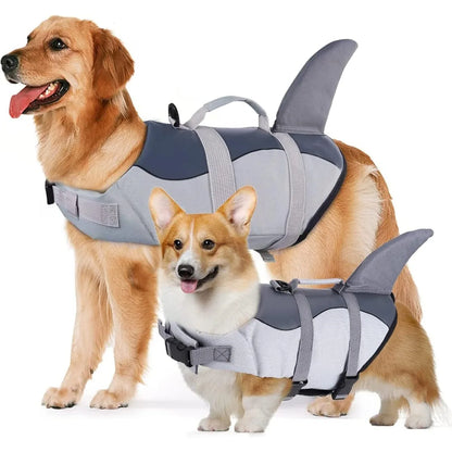 Dogs Life Jacket Adjustable High Buoyancy Pets Swim Vest with Rescue Handle Preserver Flotation Vest for Small Medium Large Dogs