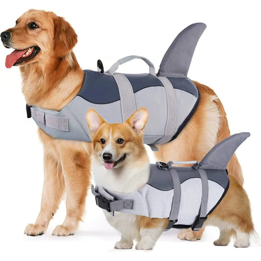 Dogs Life Jacket Adjustable High Buoyancy Pets Swim Vest with Rescue Handle Preserver Flotation Vest for Small Medium Large Dogs