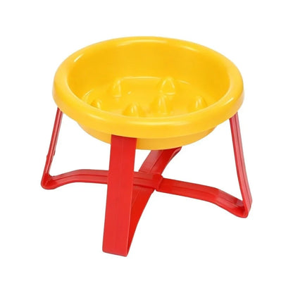 Plastic Slow-Feeding Bowl With Stand Bite-resistant Cat Bowl Large Diameter High Feet Elevated Cat Bowl Outdoor Use