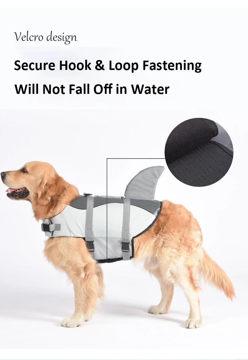 Lifevest for Dogs Super Buoyancy Mermaid Shark Dog Life Jacket for Small Large Dogs Reflective Safe Puppy Swimsuit with Handle