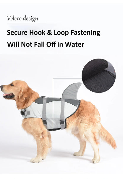 Lifevest for Dogs Super Buoyancy Mermaid Shark Dog Life Jacket for Small Large Dogs Reflective Safe Puppy Swimsuit with Handle