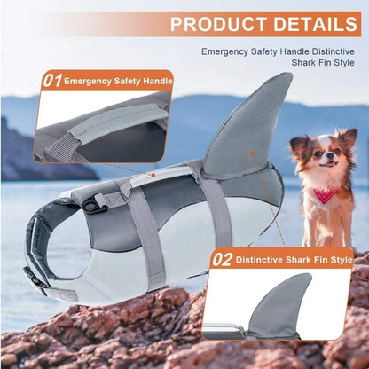 Dogs Life Jacket Adjustable High Buoyancy Pets Swim Vest with Rescue Handle Preserver Flotation Vest for Small Medium Large Dogs
