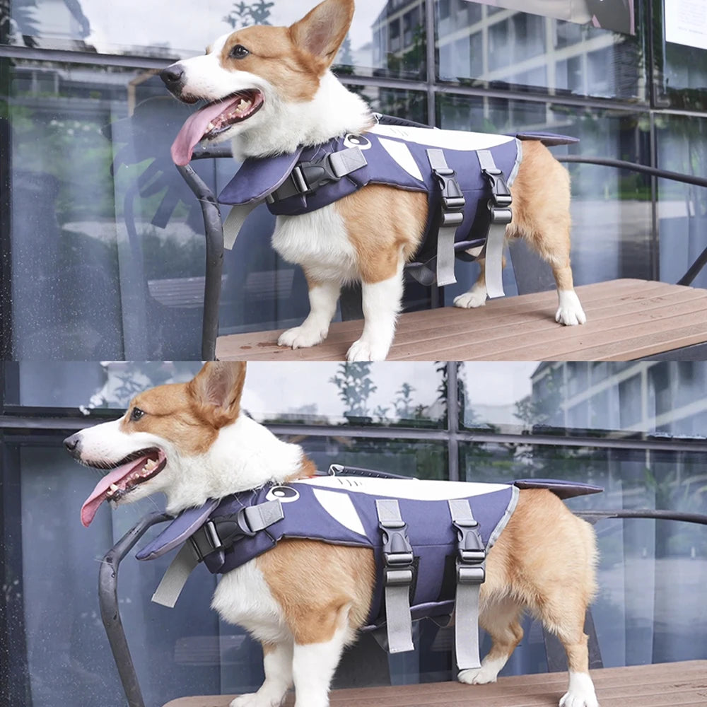 Summer Shark Pet Life Jacket Buoyancy Dog Swimsuit Vest  Swimming Clothes Pet Coat Supplies