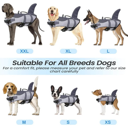 Dogs Life Jacket Adjustable High Buoyancy Pets Swim Vest with Rescue Handle Preserver Flotation Vest for Small Medium Large Dogs