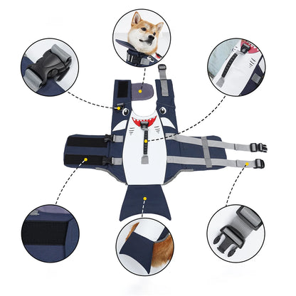 Summer Shark Pet Life Jacket Buoyancy Dog Swimsuit Vest  Swimming Clothes Pet Coat Supplies