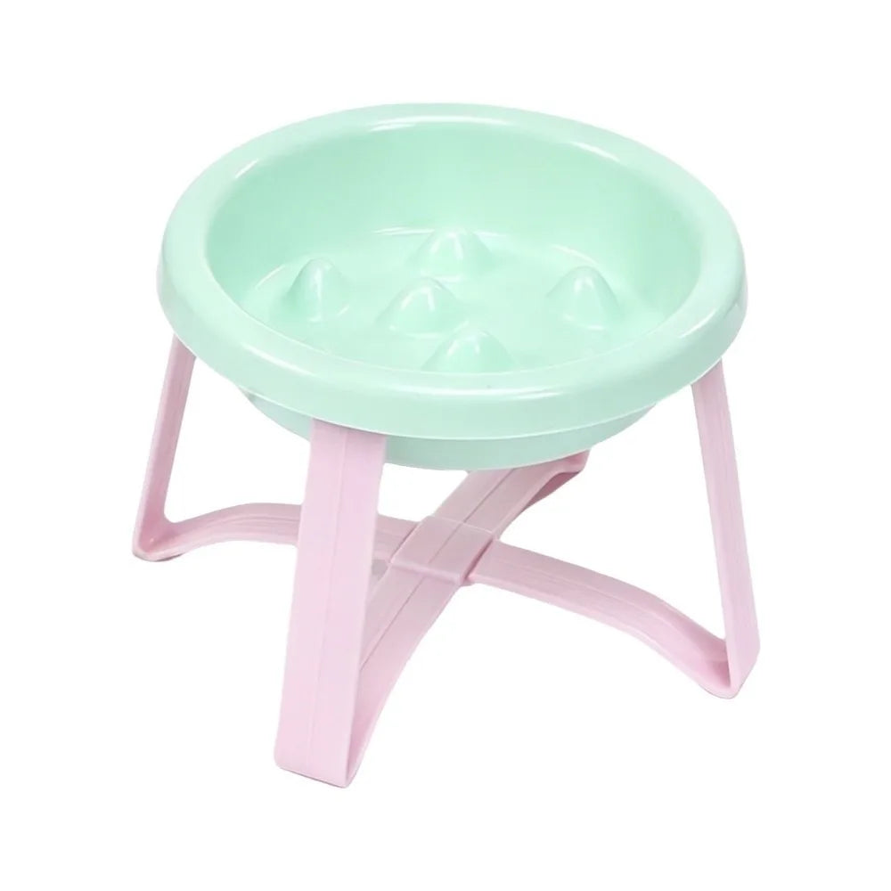 Plastic Slow-Feeding Bowl With Stand Bite-resistant Cat Bowl Large Diameter High Feet Elevated Cat Bowl Outdoor Use