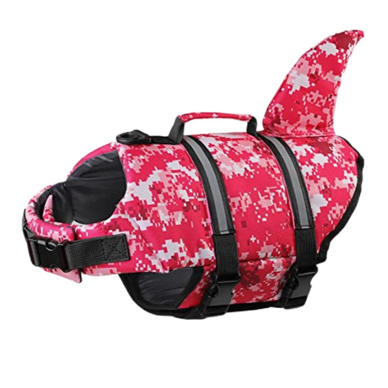 Lifevest for Dogs Super Buoyancy Mermaid Shark Dog Life Jacket for Small Large Dogs Reflective Safe Puppy Swimsuit with Handle
