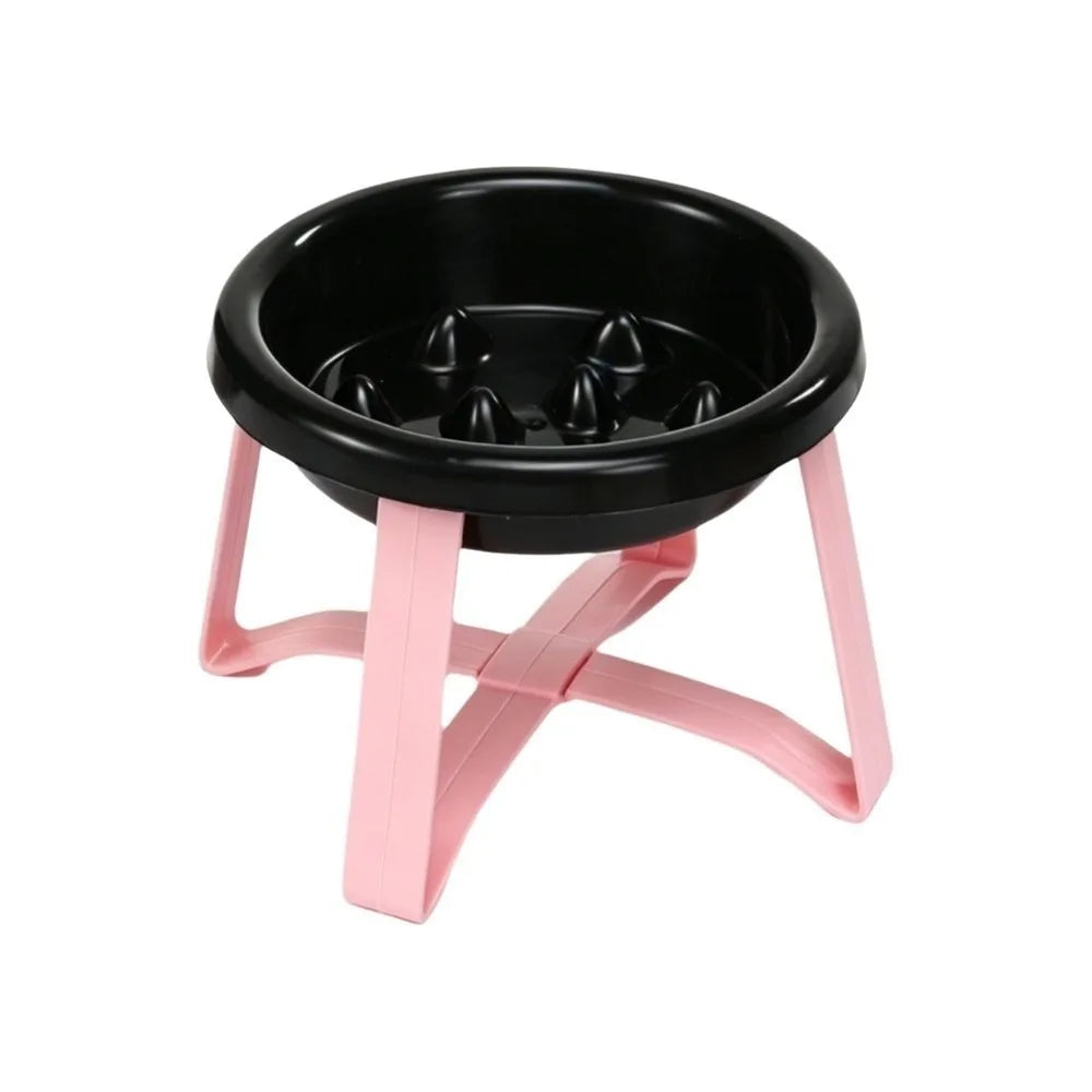 Plastic Slow-Feeding Bowl With Stand Bite-resistant Cat Bowl Large Diameter High Feet Elevated Cat Bowl Outdoor Use