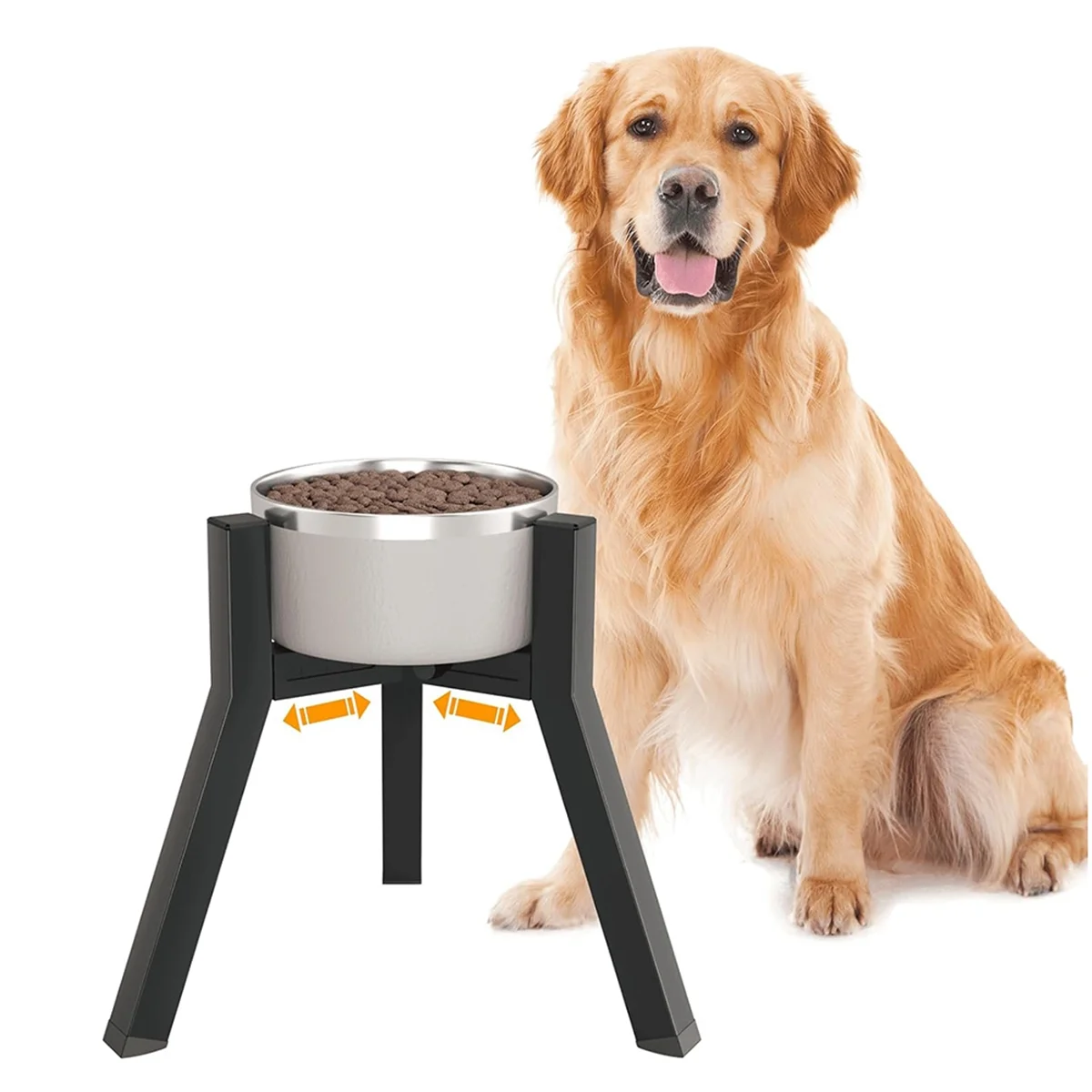 2025+ Dog Bowl Stand for Medium Large Dogs, Adjustable Width Elevated Dog Bowls 7-10.6inch, Raised Dog Food Water Bowls