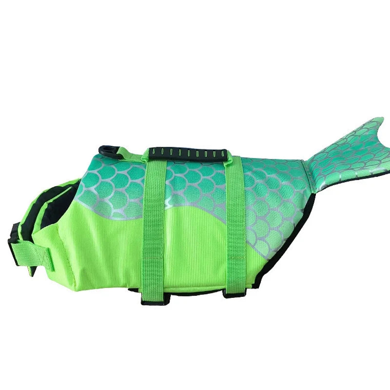 Lifevest for Dogs Super Buoyancy Mermaid Shark Dog Life Jacket for Small Large Dogs Reflective Safe Puppy Swimsuit with Handle