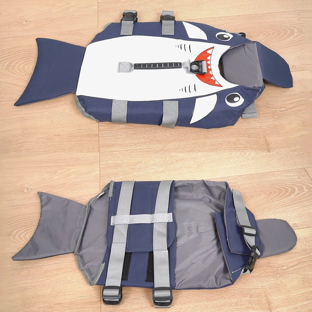 Summer Shark Pet Life Jacket Buoyancy Dog Swimsuit Vest  Swimming Clothes Pet Coat Supplies