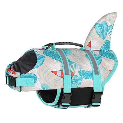 Lifevest for Dogs Super Buoyancy Mermaid Shark Dog Life Jacket for Small Large Dogs Reflective Safe Puppy Swimsuit with Handle